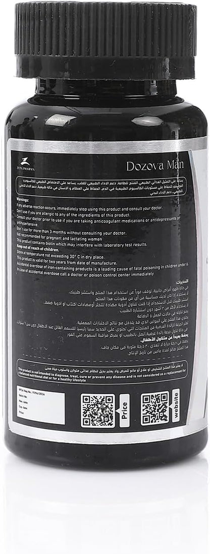 Dozova Man Max Premium Daily Multivitamin, Men's Best Friend – Supports Muscle Strength, Boosts Energy, Immunity & Vitality – Essential Vitamins & Minerals – 30 Tablets