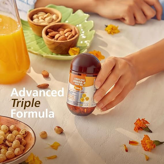 Limitless Naturals Omega 3 Fish Oil (2000mg, 30 Capsules)