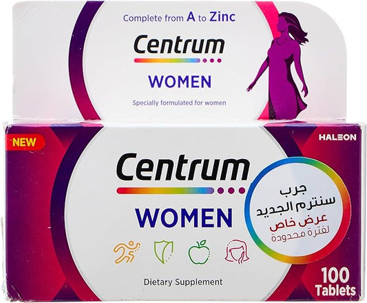 Centrum Women Iron, Calcium and Folic Acid Multivitamin 100-Tablet